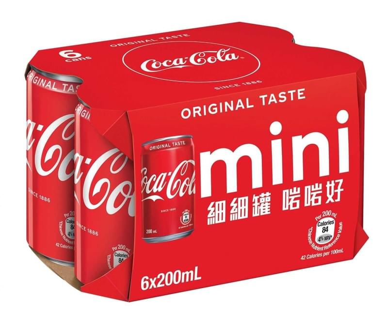 可口可樂 汽水迷你罐  6X200ML 