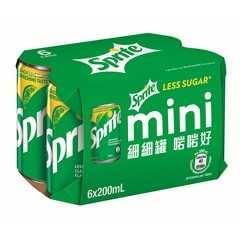 雪碧檸檬青檸味汽水迷你罐 6x200ML