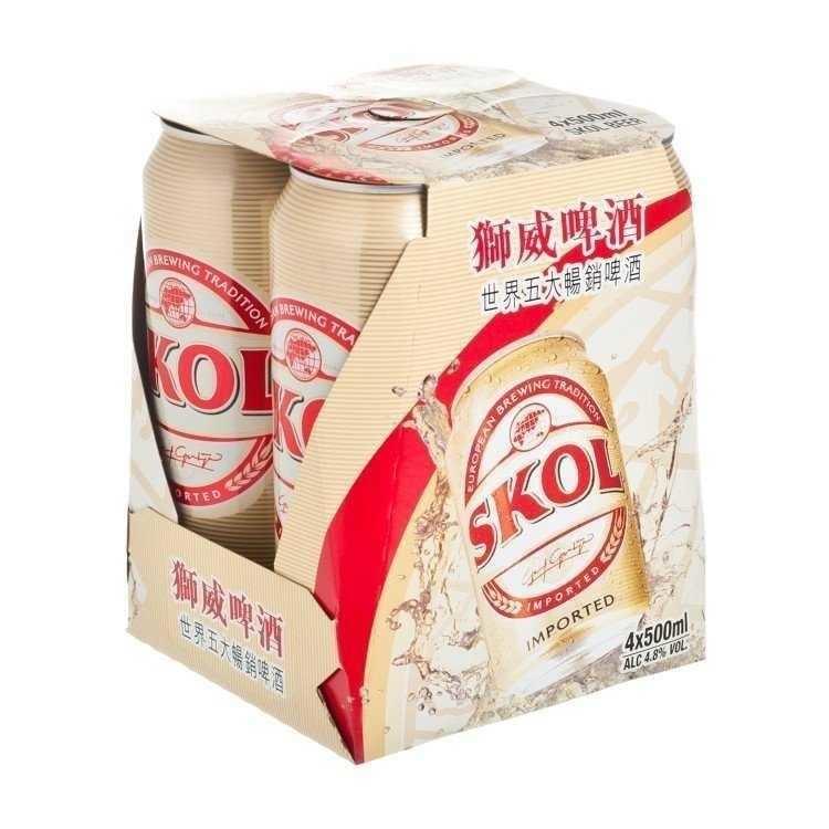 獅威啤酒巨罐裝 500ml x 4罐  